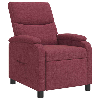 Fotel recliner Czerwone wino tkanina