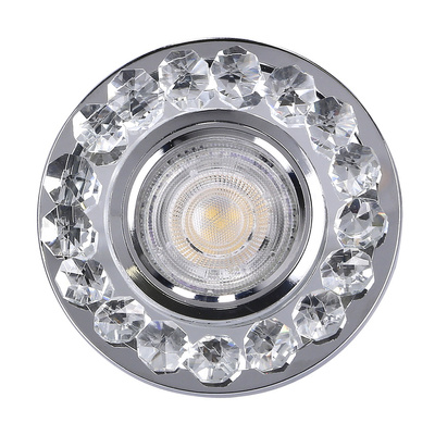 Oprawa Stropowa Okrągła Kryształ Chrom na żarówkę Gu10 + Led obramówka Candellux Sk-94 2273617