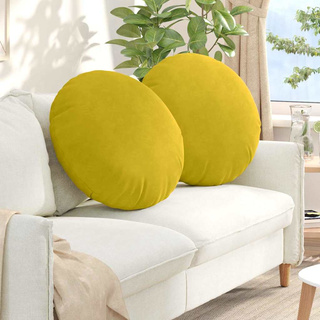 Poduszki na siedziska 2 pcs Żółty ?60 x 21 cm Aksamit