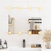 vidaXL Lustro ścienne z LED, 50x60 cm, szklane, prostokątne