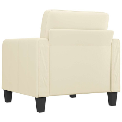 vidaXL Fotel, kremowy, 60 cm, obity sztuczną skórą