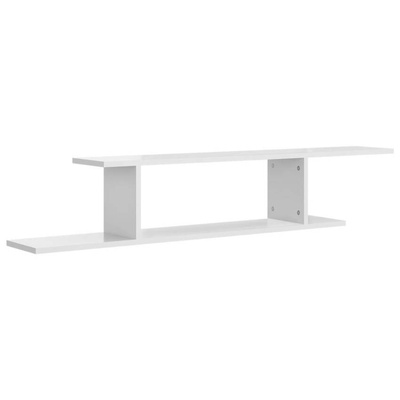 vidaXL Wisząca szafka pod TV, biel z połyskiem, 125x18x23 cm