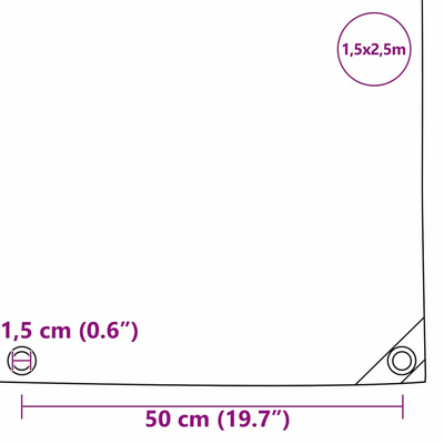 Plandeka 650g / m² pomarańczowy 1,5 x 2,5 m Płótno z powłoką PVC