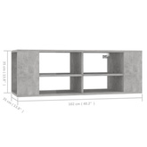 vidaXL Wisząca szafka pod TV, szarość betonu, 102x35x35 cm
