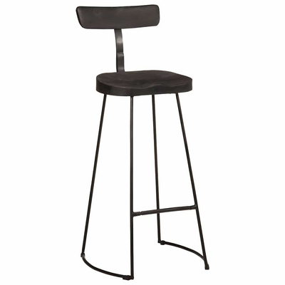 Hokery barowe 2 szt. Czarny 49x43x103 cm Drewno lite Mango