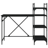 vidaXL Biurko komputerowe z półkami, czarne, 120x47x109 cm