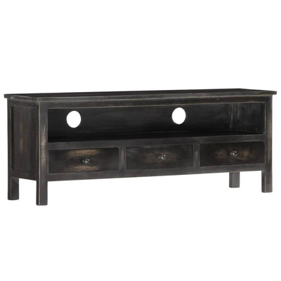 vidaXL Szafka pod TV, czarna, 120 x 30 x 45 cm, lite drewno mango