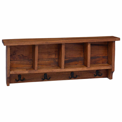 Wieszak Brązowy 70 x 11 x 27 cm Lite drewno mahoniowe