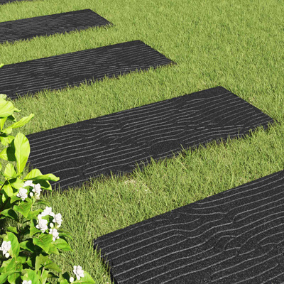 Kamień kroczący 6 pcs Czarny 60,5 x 25 x 2 cm Guma