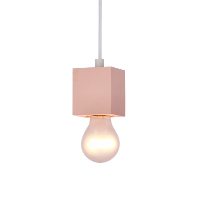 Cubick lampa wisząca biały 1x20W E27 różowy