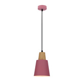 Lampa wisząca różowa metalowa + drewno Faro Ledea 50101259