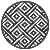 vidaXL Dywan na zewnątrz, biało-czarny, Ø120 cm, PP