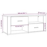 vidaXL Szafka pod TV, biała, 100x35x40 cm, materiał drewnopochodny wariant 4