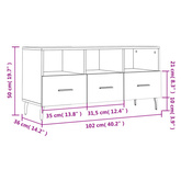 vidaXL Szafka pod TV, biała, 102x36x50 cm, materiał drewnopochodny wariant 7