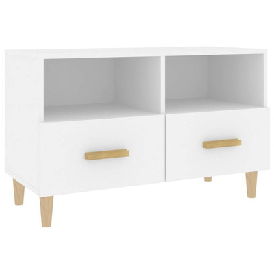 vidaXL Szafka pod TV, biała, 80x36x50 cm, materiał drewnopochodny wariant 8