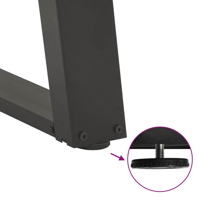 Nogi do stołu jadalnego w kształcie litery U 2 szt. Antracyt 60x(72-73) cm Stal