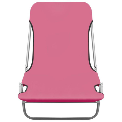 vidaXL Składane leżaki, 2 szt., stal i tkanina, różowe