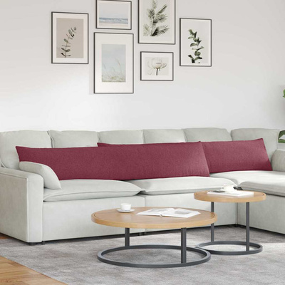 Poduszki na sofę 2 pcs Czerwone wino 200 x 40 cm tkanina