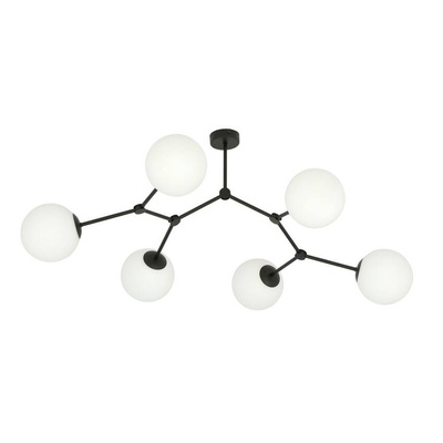 Lampa sufitowa  SPACE 6 BLACK/OPAL