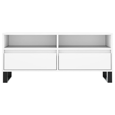 vidaXL Szafka pod TV, biała, 100x34,5x44,5 cm, materiał drewnopochodny model standard