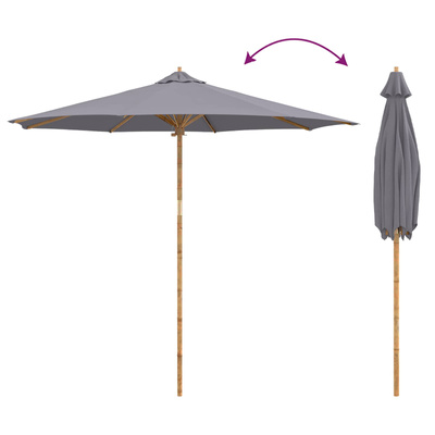 Parasolka ogrodowa Ciemnoszary ? 270 x 260 cm Bambus