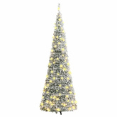 Sztuczna choinka typu pop-up, ośnieżona, 100 LED, 150 cm