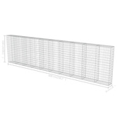 Murek gabionowy z pokrywami, stal galwanizowana, 600x30x150 cm