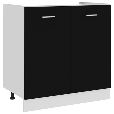 vidaXL Szafka pod zlew, czarna, 80x46x81,5 cm, materiał drewnopochodny