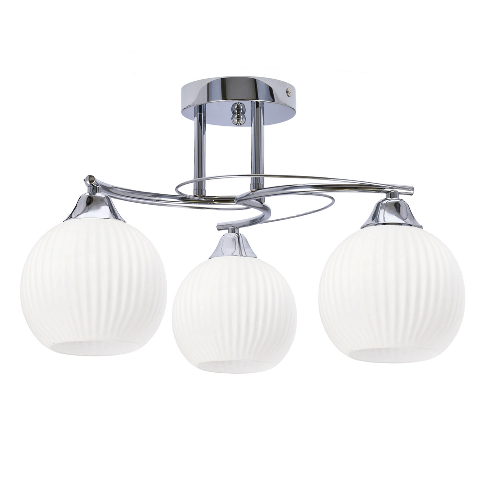 VELORE lampa sufitowa chromowy 3x40W E27 klosz biały
