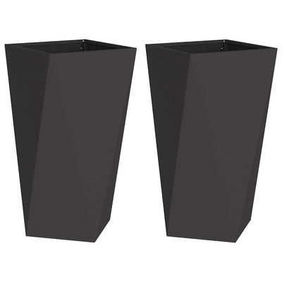 Donica 2 pcs Czarny 40 x 40 x 75 cm Stal