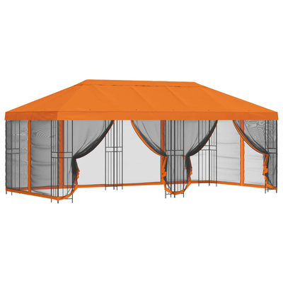 Altana z bokami 6 x 3 m pomarańczowy Poliester i Stal 190