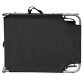 vidaXL Składany leżak z zadaszeniem, czarny, aluminium