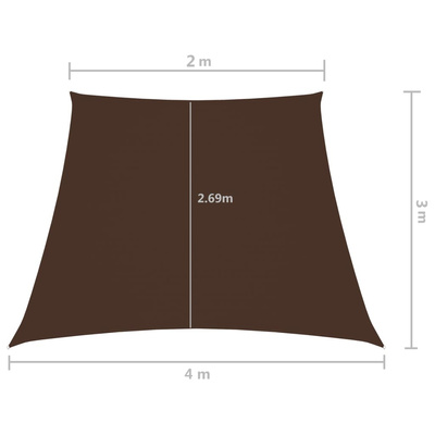 Trapezowy żagiel ogrodowy, tkanina Oxford, 2/4x3 m, brązowy