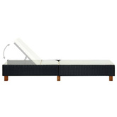 vidaXL Leżak z poduszką, polirattanowy, czarny