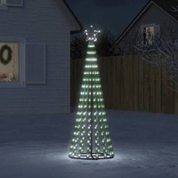 vidaXL Stożkowa choinka z lampek, 275 zimnych białych LED, 180 cm