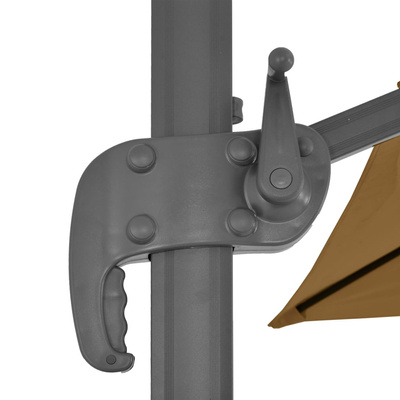 vidaXL Parasol wiszący z aluminiowym słupkiem, 400x300 cm, taupe