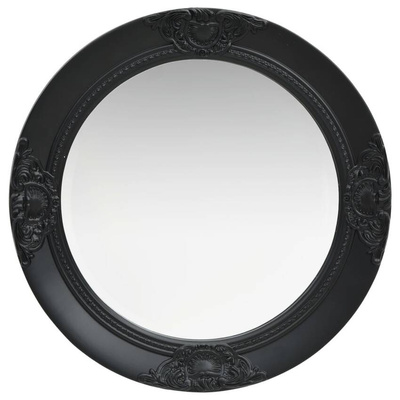 vidaXL Lustro ścienne w stylu barokowym, 50 cm, czarne