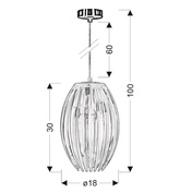 Lampa wisząca Abuko pojedyncza różowa do sypialni z tworzywa sztucznego