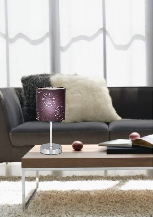 Lampka nocna Emily klasyczna brązowa z abażurem 1xE14
