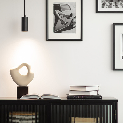 Czarny Zwis Lampa Wisząca tuba GU10 Abruzzo Echo