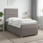 Łóżko z box spring LED z materacem Ciemnoszary 100 x 200 cm