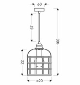 Lampa wisząca czarna/miedziana metalowa 40W E27 Soleto 31-78452
