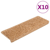Maty na schody 10 szt. 65x21x4 cm Beżowe, prostokątne krawędzie