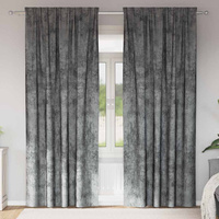 Zasłony z weluru z zasłonami 2 pcs Szary 245 x 140 cm Aksamit