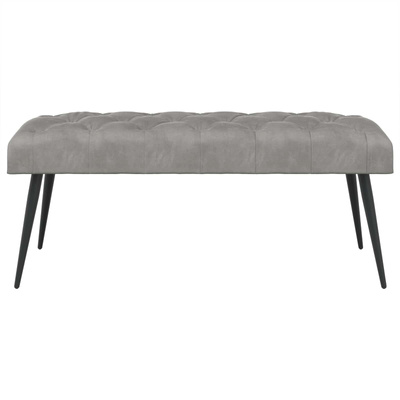 Ławka z guzikami jasnoszary 110 x 40 x 46 cm Welur