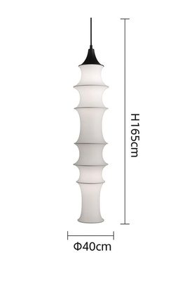 WYSOKA LAMPA WISZĄCA JAPANDI 465CM CZARNA