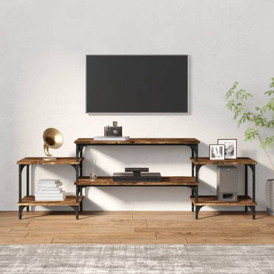 vidaXL Szafka pod TV, przydymiony dąb, 157x35x52 cm