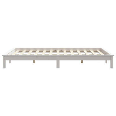 vidaXL Rama łóżka, biała, 140 x 190 cm, lite drewno sosnowe