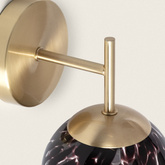 Kinkiet złoty Czarna Szklana Kula E14 Abruzzo Sfero