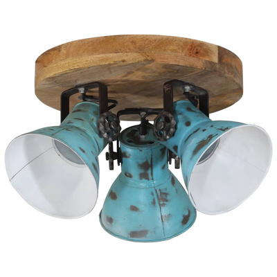 Lampa sufitowa, 25 W, postarzany niebieski, 35x35x25 cm, E27